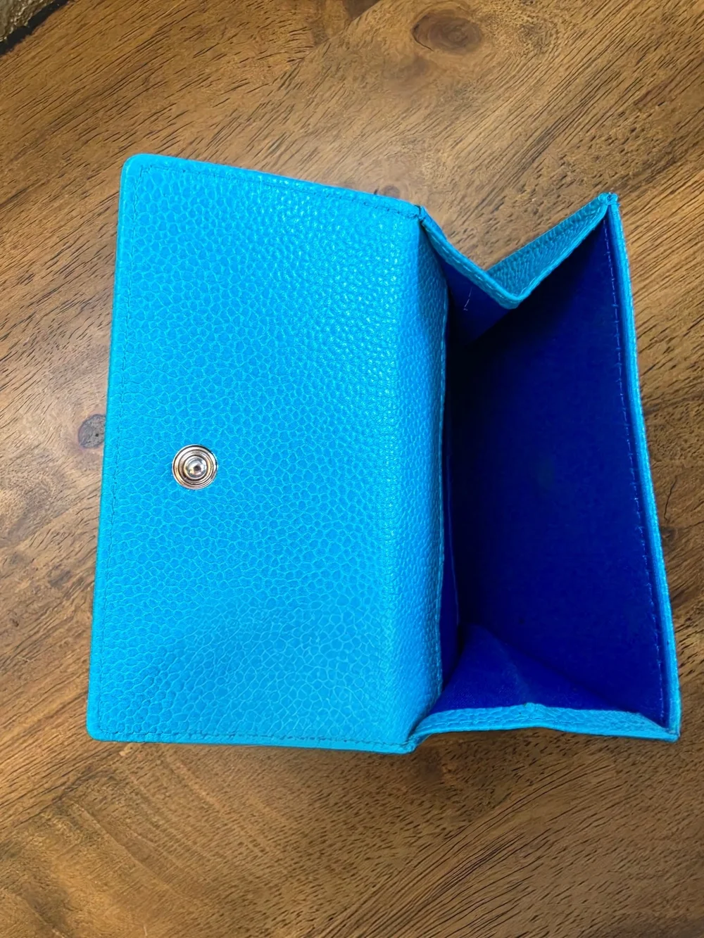 Chanel Turquoise Caviar Leather Small Wallet